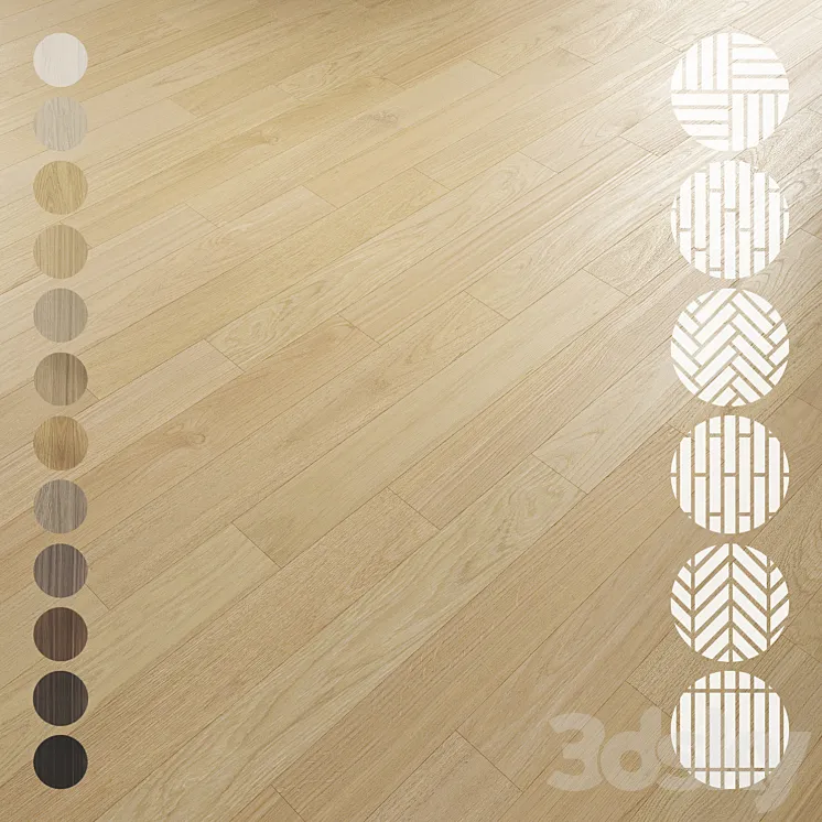 Oak Flooring Set 024 3D Model Free