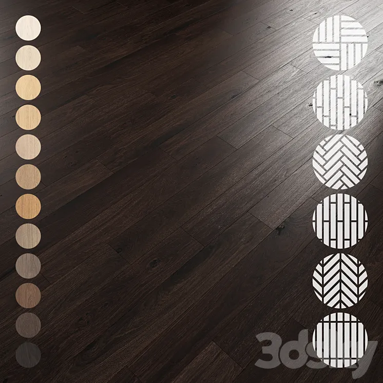 Oak Flooring Set 043 3D Model Free