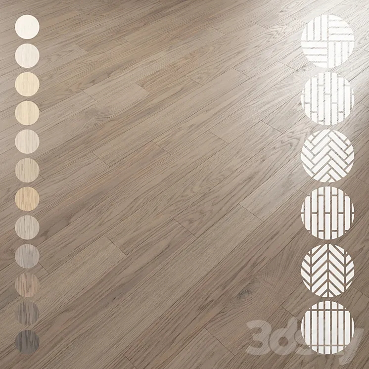 Oak Flooring Set 044 3D Model Free
