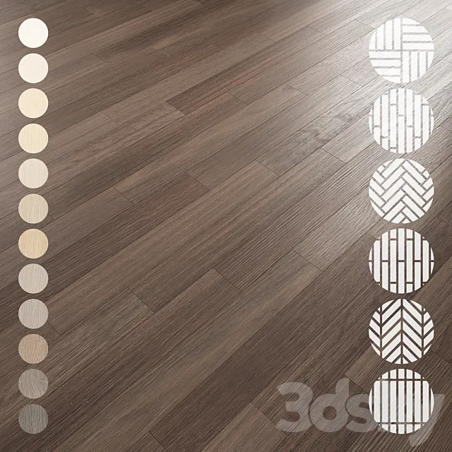 Oak Flooring Set 075 3D Model