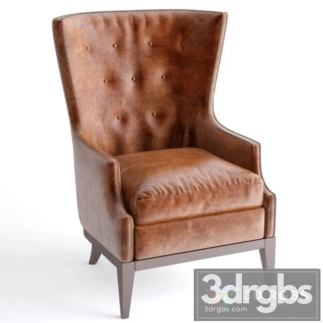 Oak Leather Armchair 3D Model Free