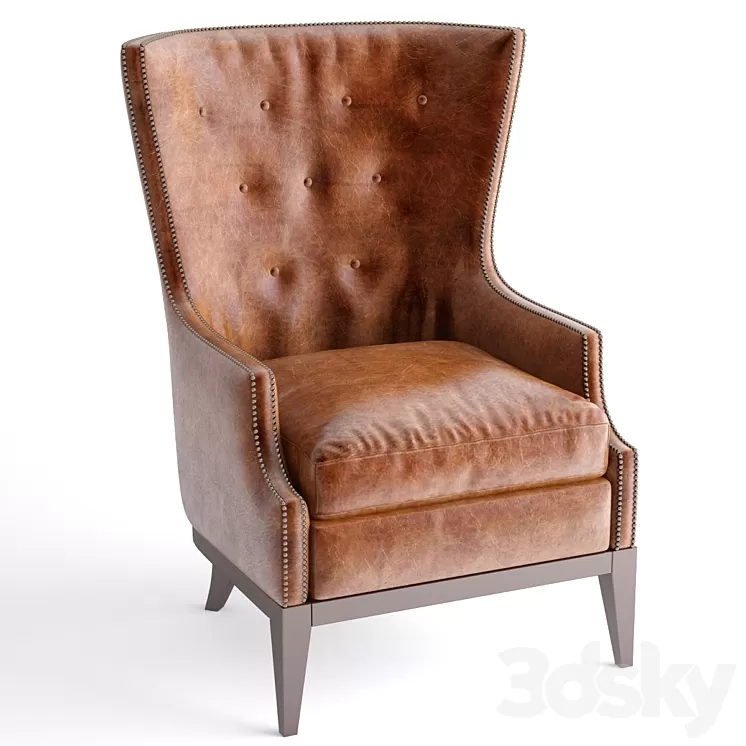 Oak Leather Chair 3D Model