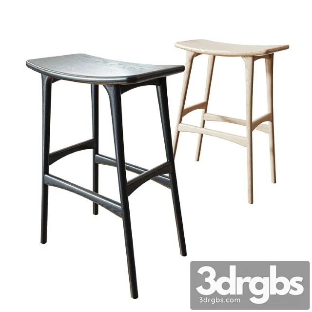 Oak osso black bar stool (ethnicraft)