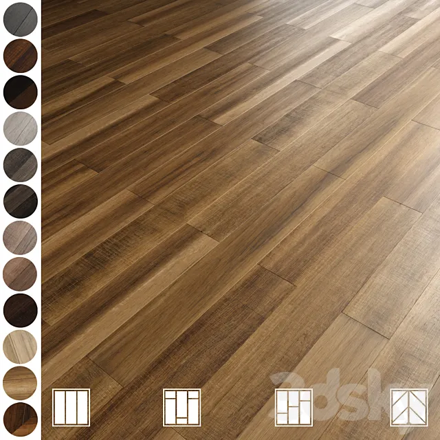 Oak parquet 12 colors 015 3DModel