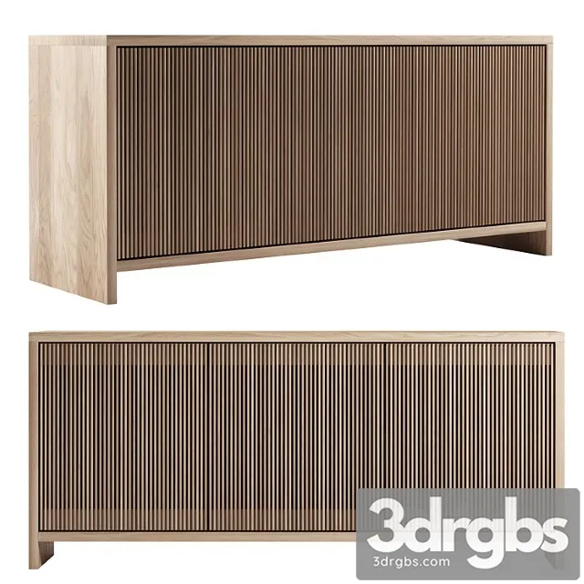 Oak Slatted Credenza by Material 3D Model Free