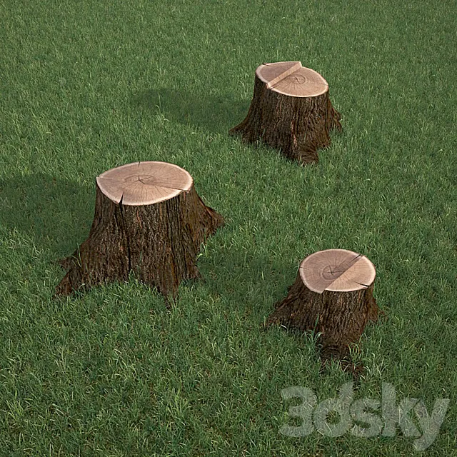 Oak stump 3DModel