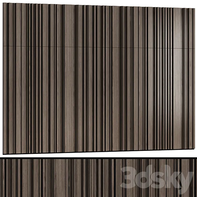 Oak wall panels “Lines” in a modern minimalist style 3D Model