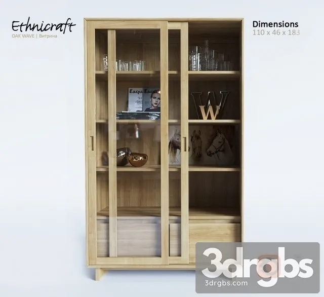 Oak Wave Chest 3D Model Free