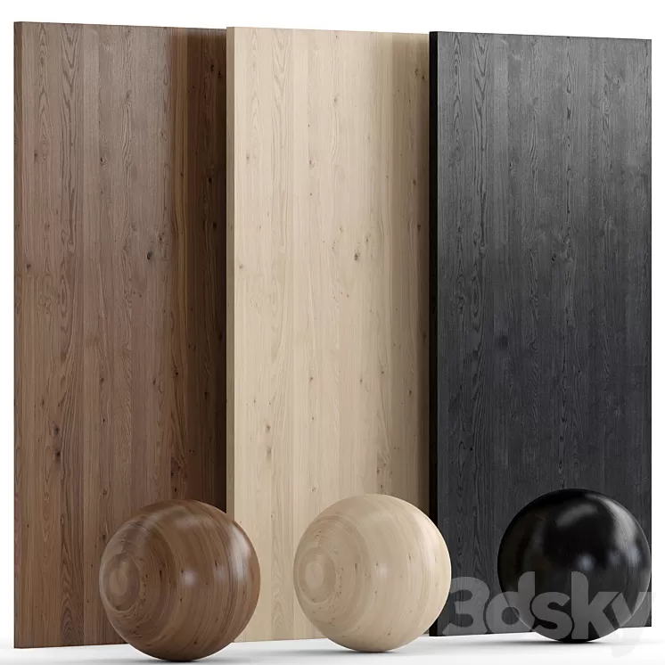 Oak_Knotty wood 3 with 3 materials 3D Model