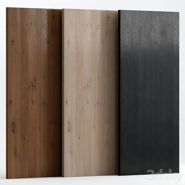 Oak_knotty Wood With 3 Materials 3D Model