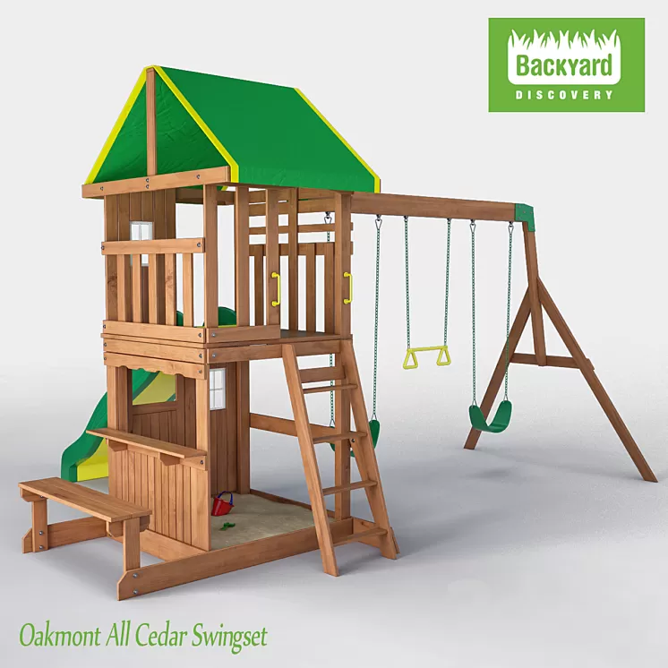 Oakmont All Cedar Swingset 3D Model