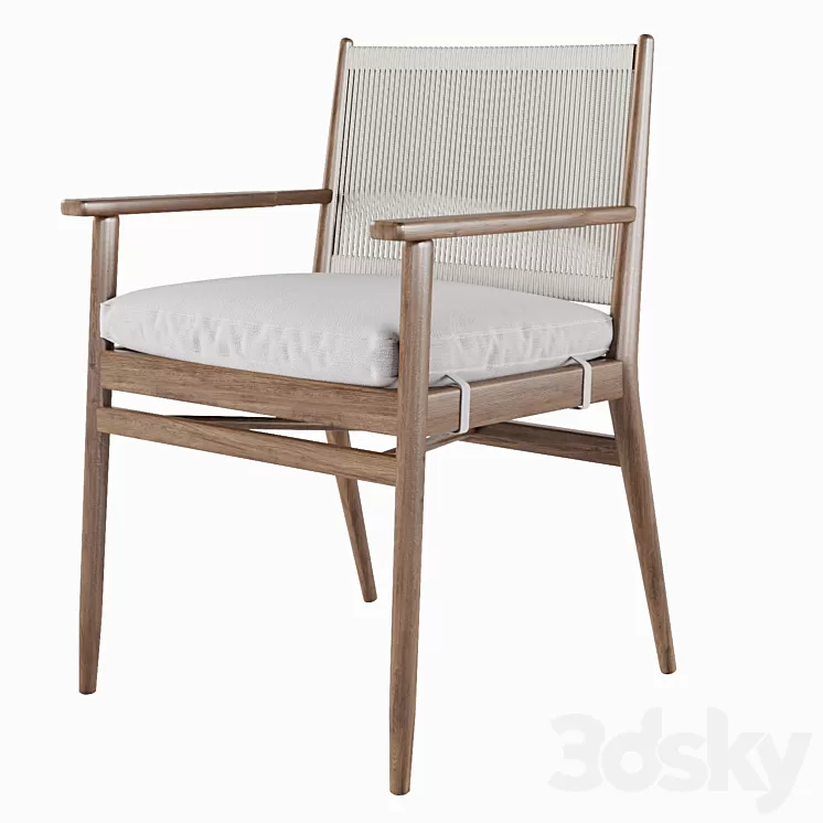Oakmont Outdoor Dining Arm Chair 3D Model Free