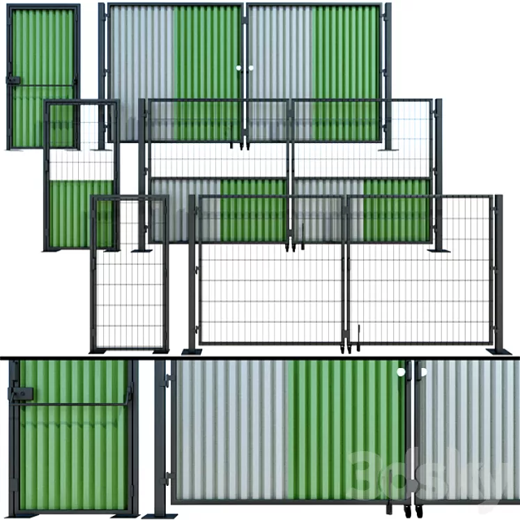 Oar gate gate for building a site 3D Model