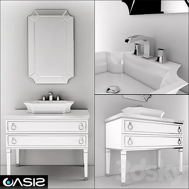 Oasis _ Lutetia (sink and mirror Daphne) 3D Model