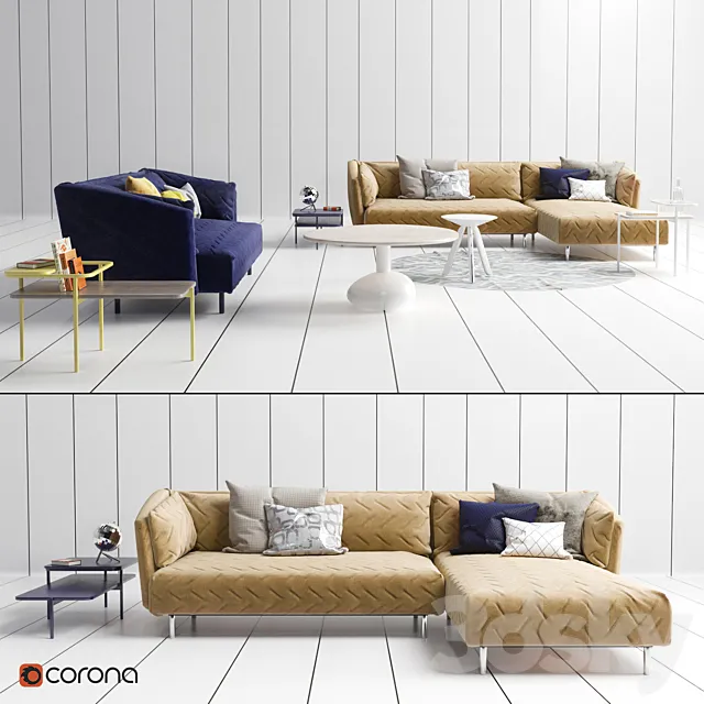 OBI Sofa. tables. decor 3DModel