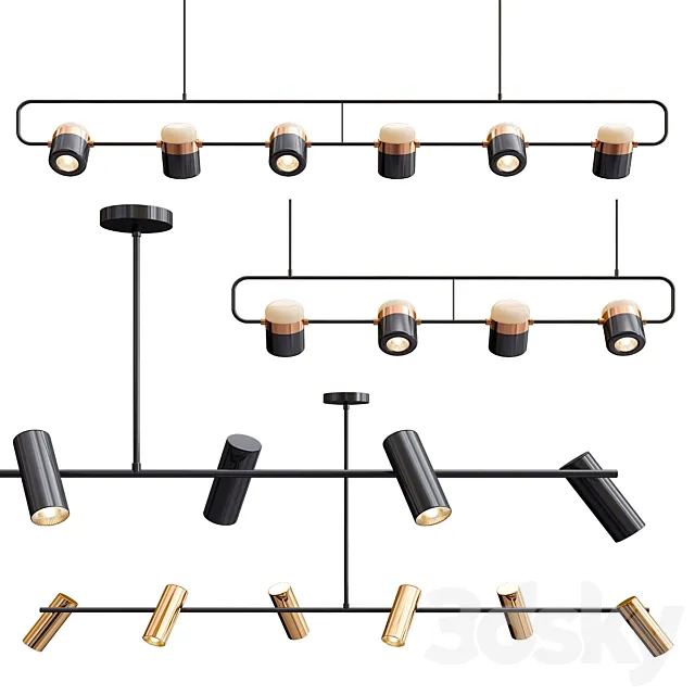 Obie Diner & Ling PL6 Linear Suspension Light 3D Model