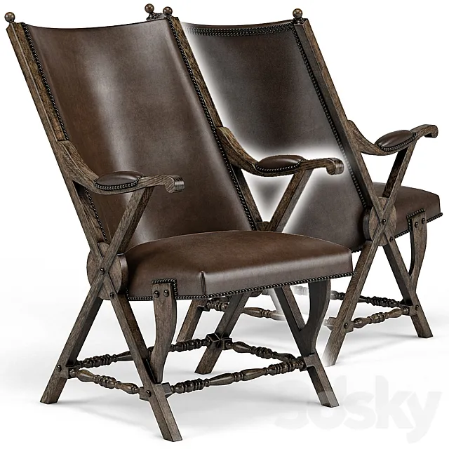 Observatory Hill Vintage Leather Accent Chair 3DModel
