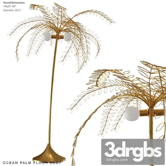 Ocean Palm Floor Lamp 3D Model Free