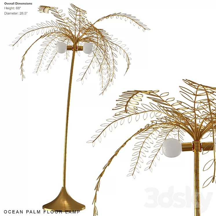Ocean palm floor lamp 3D Model