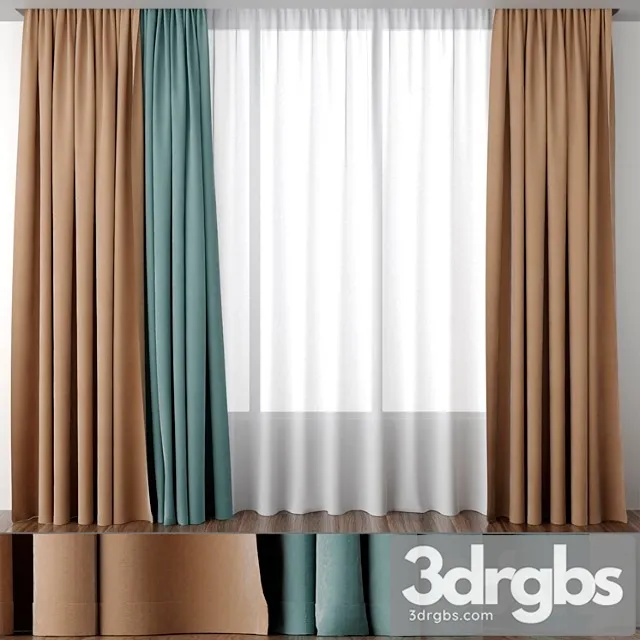 Ocher And Mint Blinds 3D Model Free