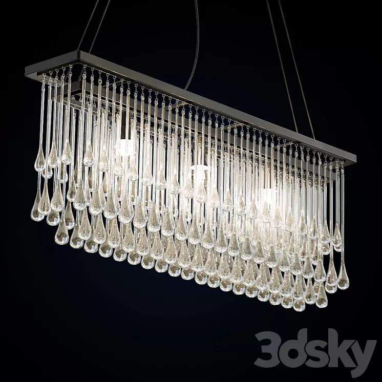 Ocher drizzle chandelier 3D Model