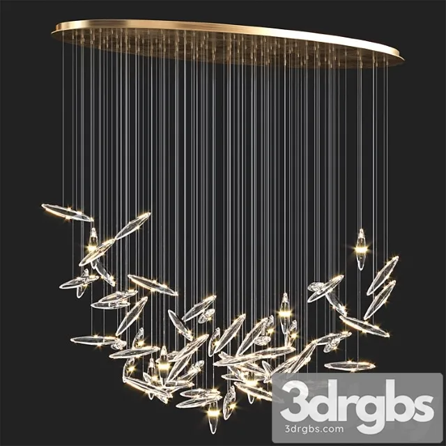 Ocher Moonlight Chandelier 3D Model Free