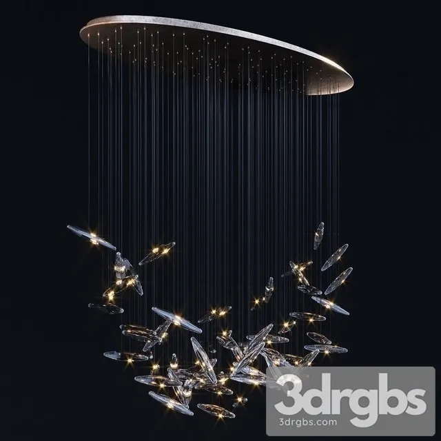 Ochre Moonlight Murmuration 20 Drops 3D Model Download