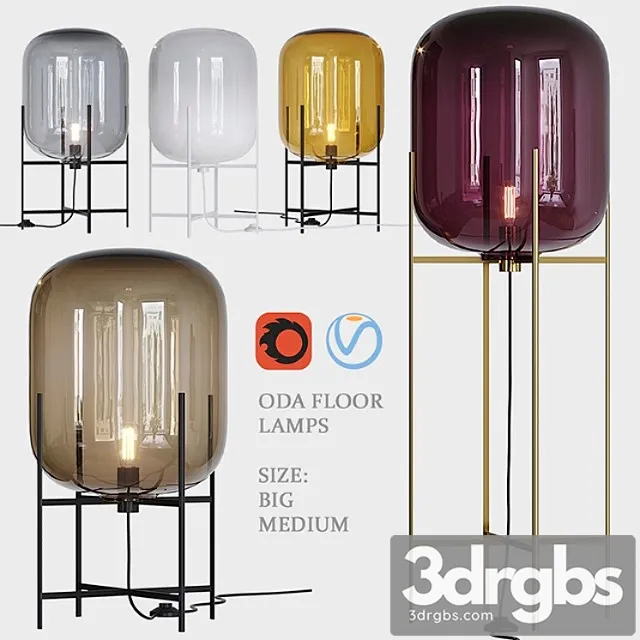 Oda floor lamps 3D Model Free
