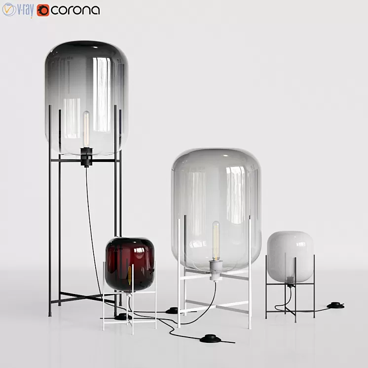 Oda Pulpo Lamp Set 3D Model