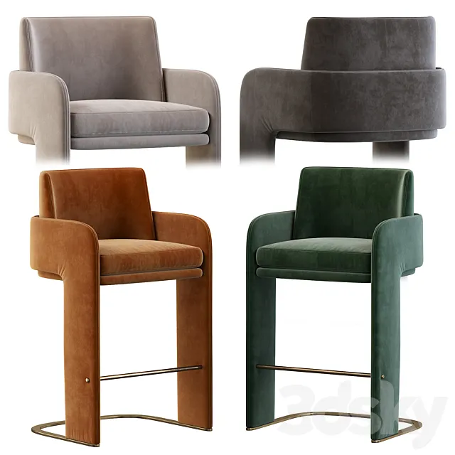 ODISSEIA Barstool By DOOQ 3D Model