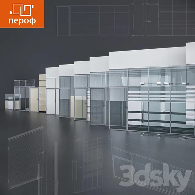 Office and trading partitions Perof 3DModel