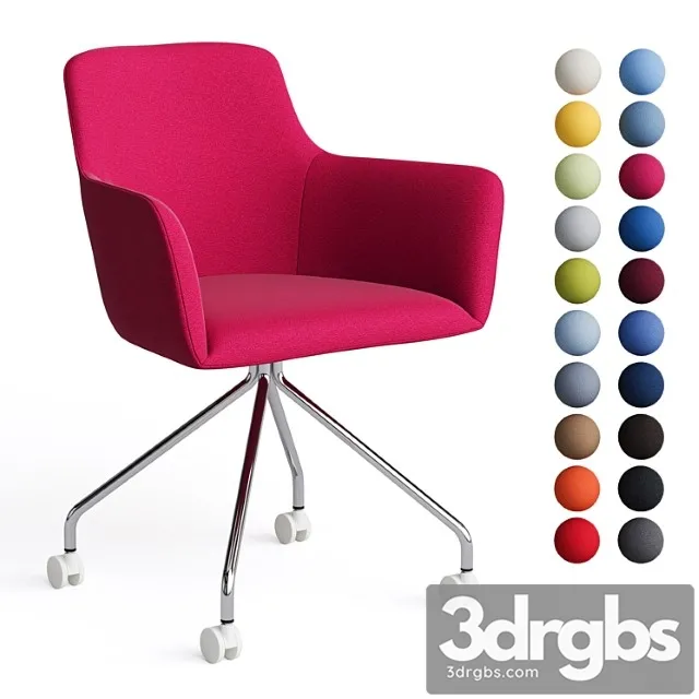 Office chair city by quadrifoglio, fabric on metal legs with casters