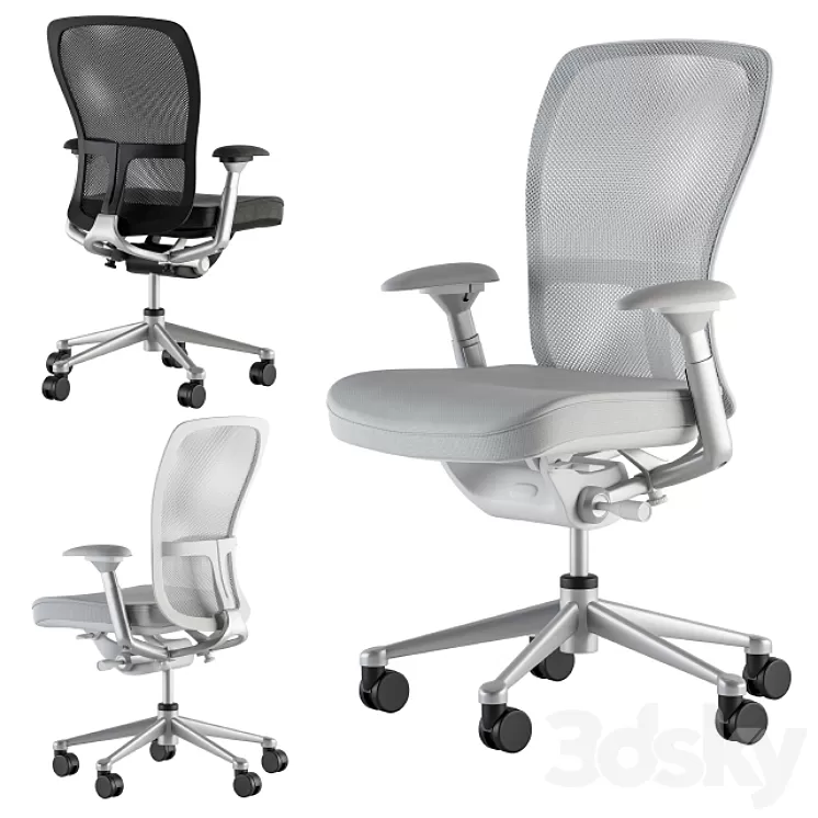 Office Chair Zody Black and White 3D Model