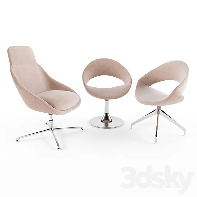 Office chairs from the Line Factory 3D Model