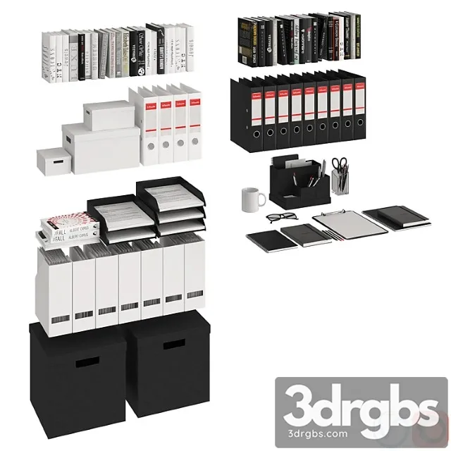 Office decor set 3D Model Free