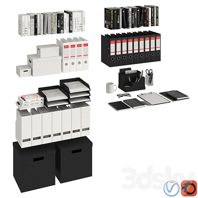 Office decor set 3DModel