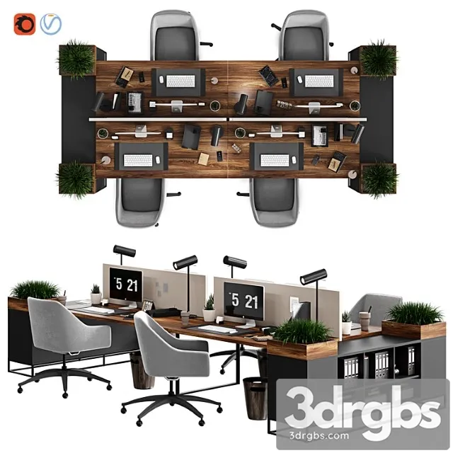 Office Furniture-01 2 3D Model Free