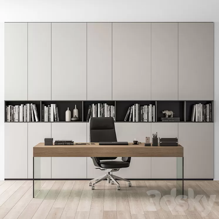 Office Furniture Boss Desk - Manager Set Table 40 3D Model