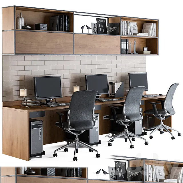 Office Furniture - employee Set 05 3DModel