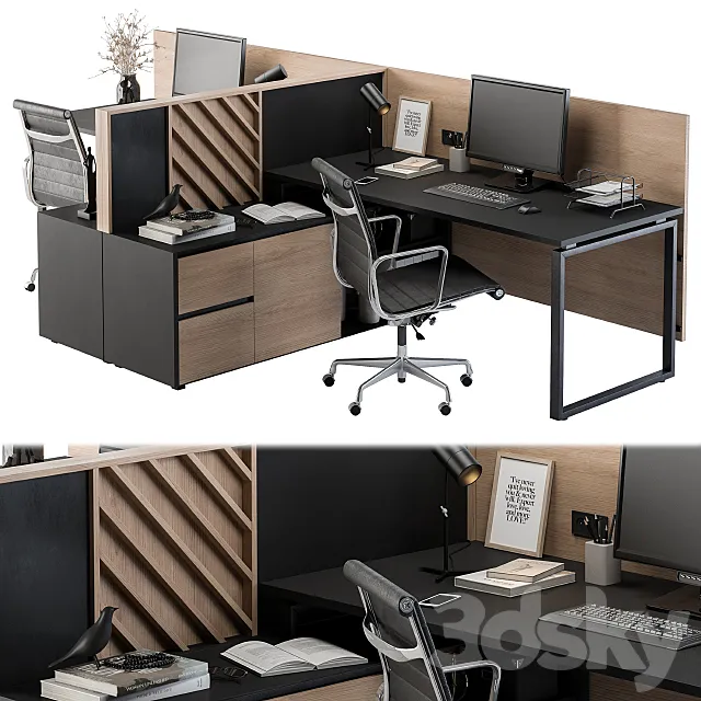 Office Furniture - employee Set 06 3D Model