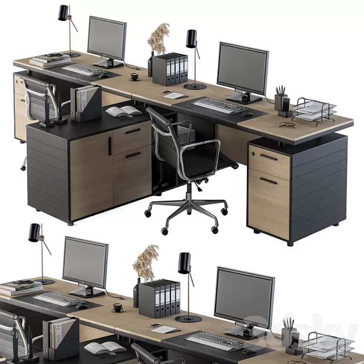 Office Furniture - employee Set 10 3D Model