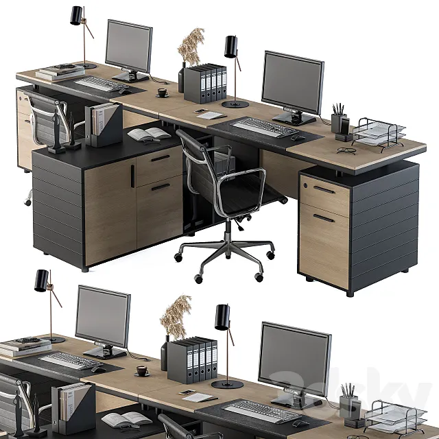 Office Furniture - employee Set 10 3DModel