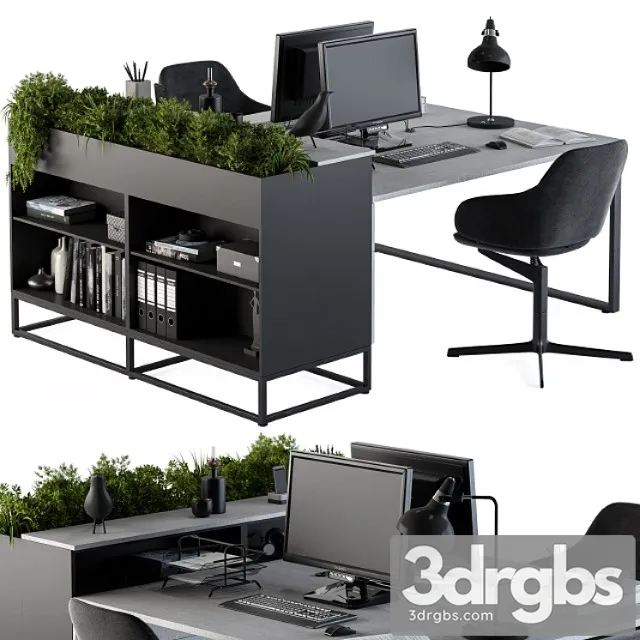 Office furniture - employee set 15 2 3D Model Free