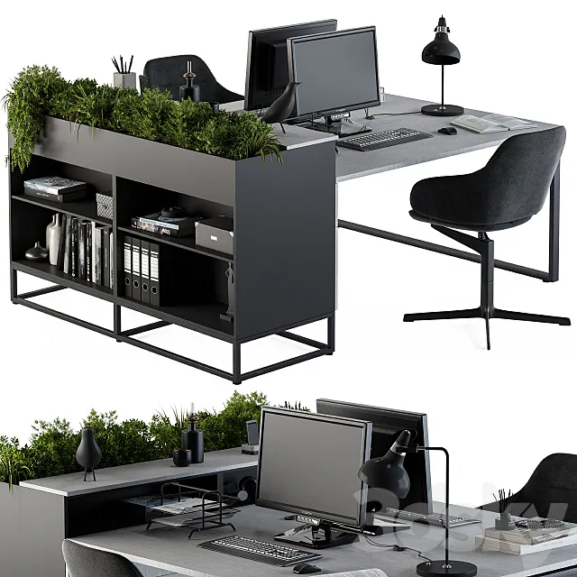 Office Furniture - employee Set 15 3D Model