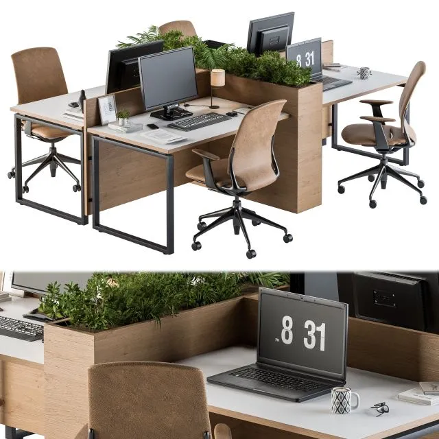 Office Furniture - employee Set 21 3D Model