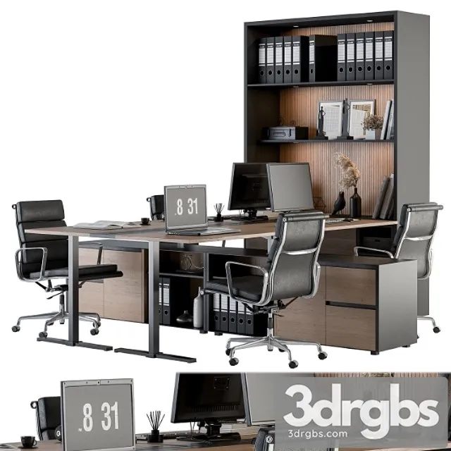 Office Furniture Employee Set 28 3D Model Free