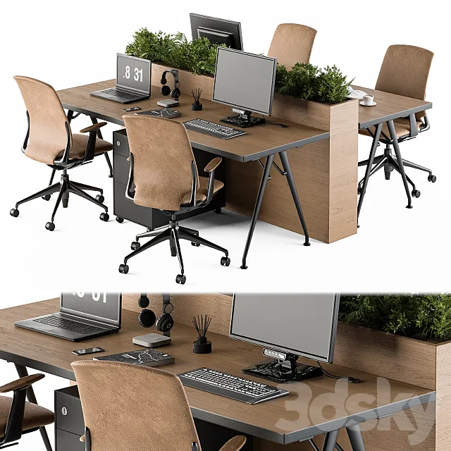 Office Furniture - employee Set 29 3D Model