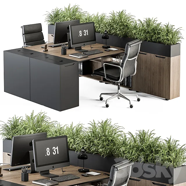 Office Furniture - employee Set 45 3D Model