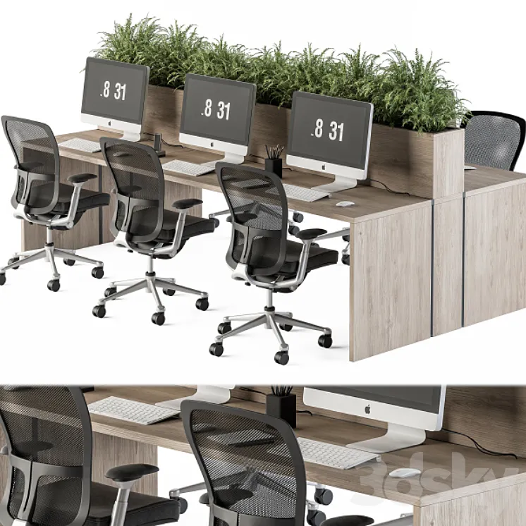 Office Furniture - employee Set 47 3D Model Free