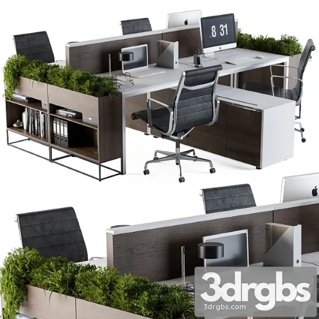 Office Furniture Flower Box 03 3D Model Free